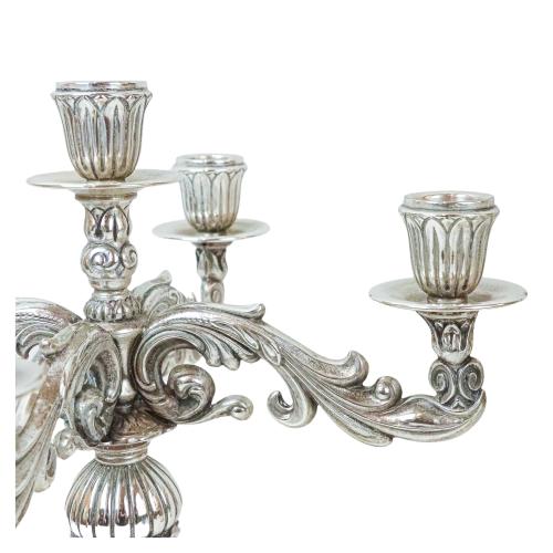 DOS CANDELABROS PLATA DE MEDIADOS DE S. XX