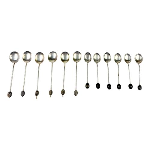 JUEGO CUCHARITAS DE PLATA DE LA SEGUNDA MITAD DE SIGLO XX