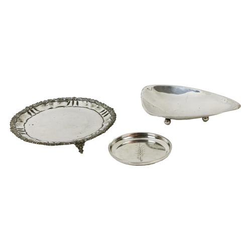 TRES CENTROS PLATA DE MEDIADOS DE SIGLO XX