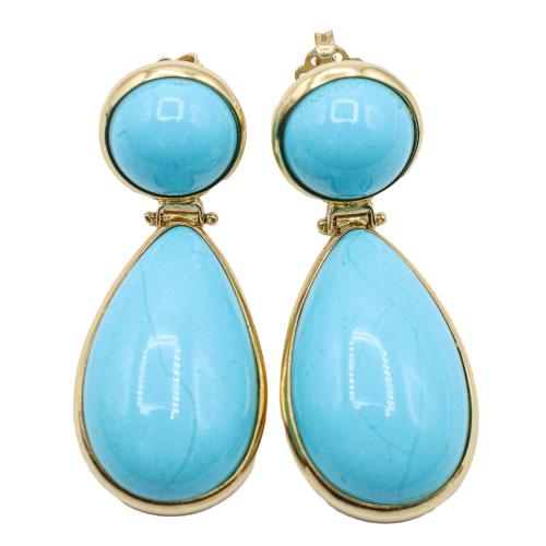 PENDIENTES LARGOS CON TURQUENITA