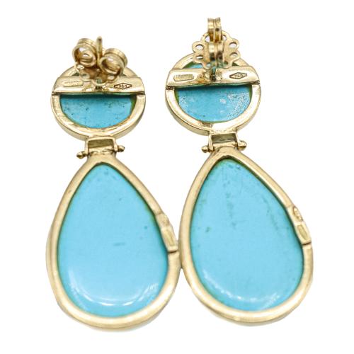 PENDIENTES LARGOS CON TURQUENITA