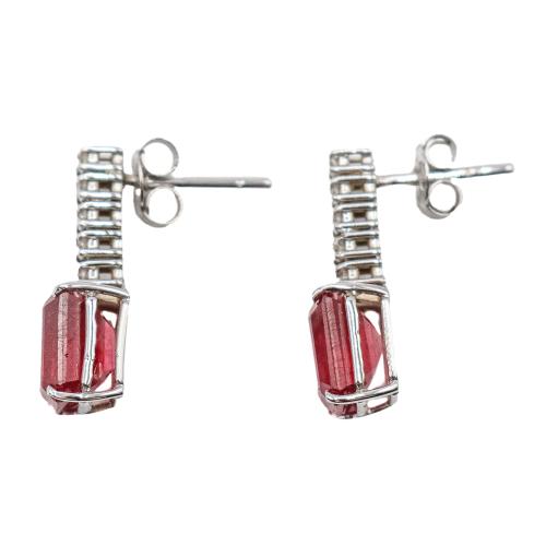 PENDIENTES CON RUBÍES Y BRILLANTES