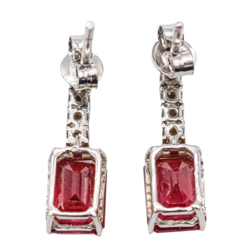 PENDIENTES CON RUBÍES Y BRILLANTES