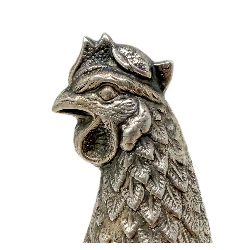 PAREJA DE GALLOS DE PLATA DE MEDIADOS DE S. XX