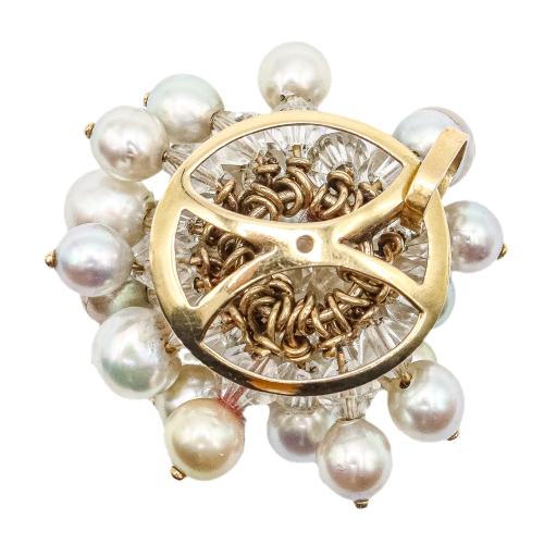 COLGANTE CON PERLAS GRISES DE LOS AÑOS 60