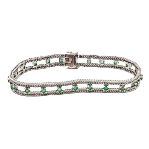 PULSERA CON ESMERALDAS DE LOS AÑOS 70
