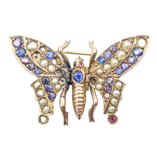 BROCHE MARIPOSA FINALES S.XIX