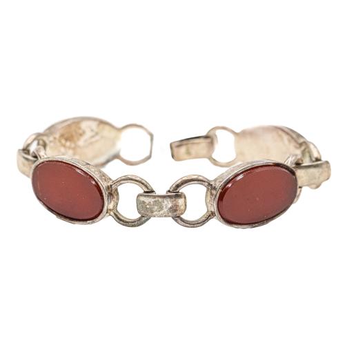 PULSERA PLATA AGATA CORNALINA