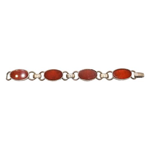PULSERA PLATA AGATA CORNALINA