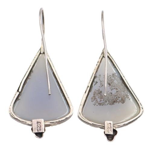 PENDIENTES DE PLATA CON CALCEDONIA AZUL
