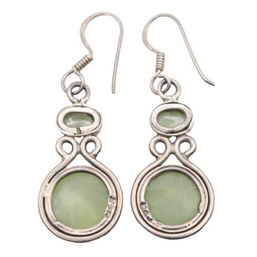 PENDIENTES DE PLATA CON FLUORITA VERDE