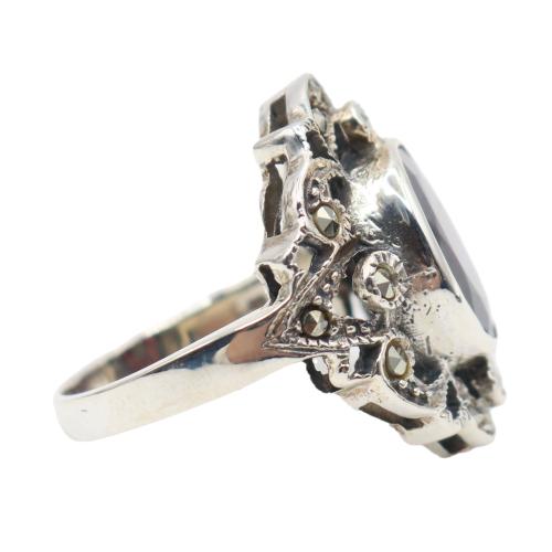 ANILLO ROSETÓN CON GRANATE