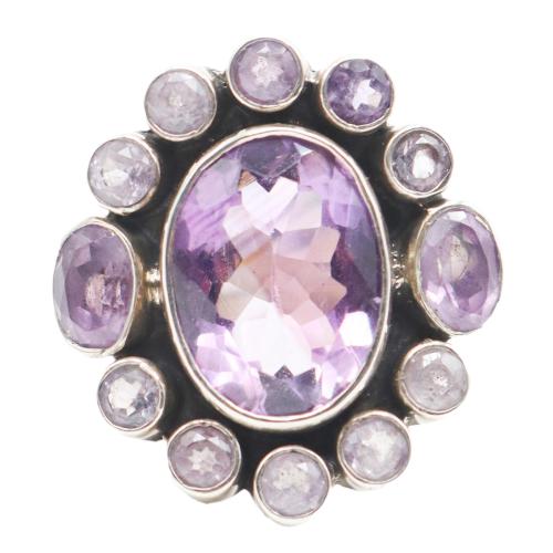 ANILLO ROSETÓN CON AMATISTAS