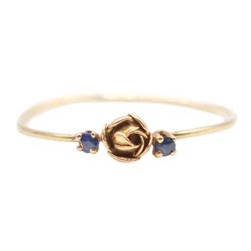 ANILLO CON ROSA Y ZAFIROS