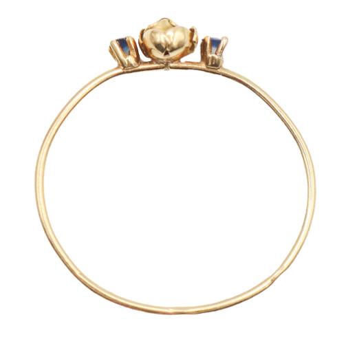 ANILLO CON ROSA Y ZAFIROS