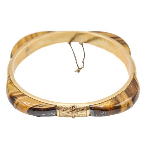 PULSERA ESCLAVA CON OJO DE TIGRE, AÑOS 70