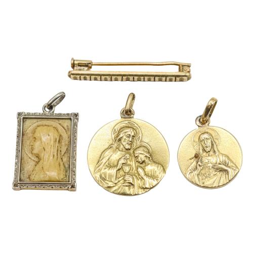 TRES MEDALLAS DEVOCIONALES DE MEDIADOS S.XX