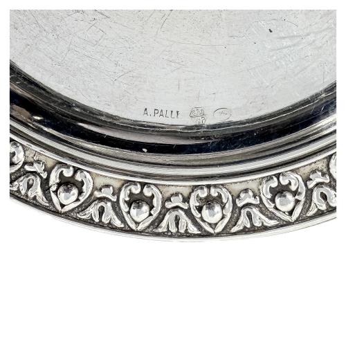 CONJUNTO DE PLATITOS DE PAN Y POSA COPAS EN PLATA