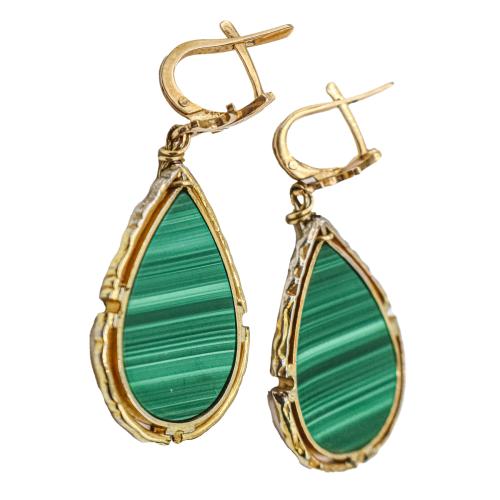 PENDIENTES CON MALAQUITA 