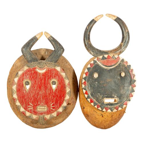 DOS MÁSCARAS BAOULÉ DE COSTA DE MARFIL