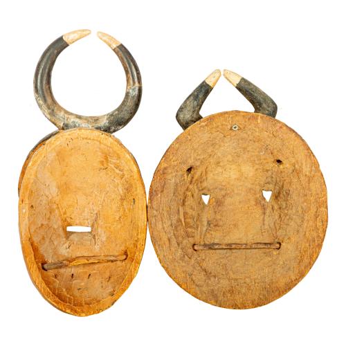 DOS MÁSCARAS BAOULÉ DE COSTA DE MARFIL