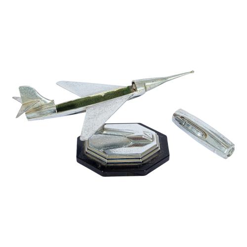 MAQUETA DE AVIÓN Y ENCENDEDOR DE SOBREMES AÑOS 50
