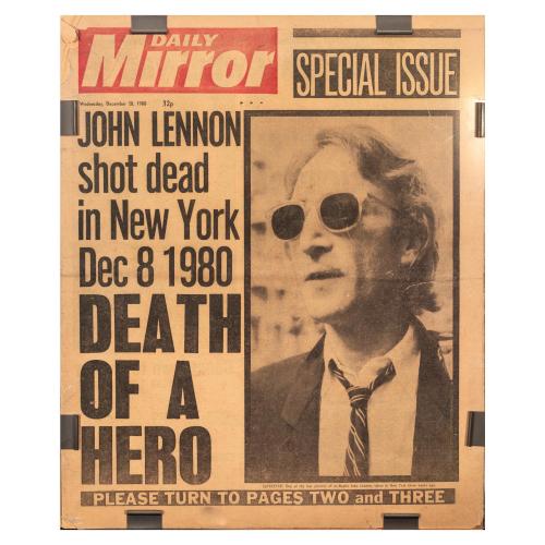 PORTADA DEL DAILY MIRROR MUERTE DE JOHN LENON