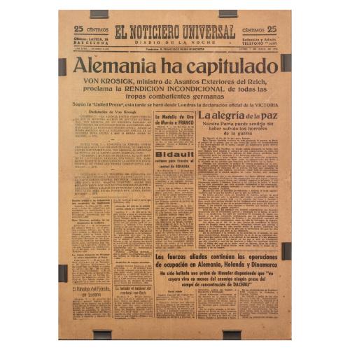 PORTADA DEL NOTICIERO UNIVERSAL SOBRE LA CAPITULACIÓN NAZI