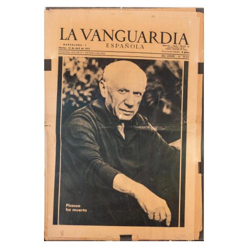 PORTADA DE LA VANGUARDIA SOBRE LA MUERTE DE PICASSO 