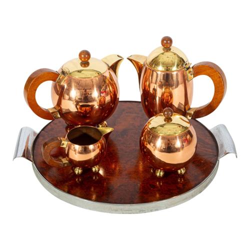 JUEGO DE CAFÉ Y TÉ ART DECÓ, AÑOS 30