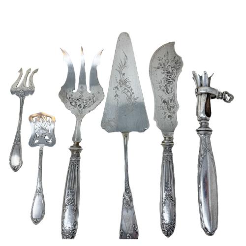 CONJUNTO DE CUBIERTOS DE SERVIR DE FINALES DEL S.XIX