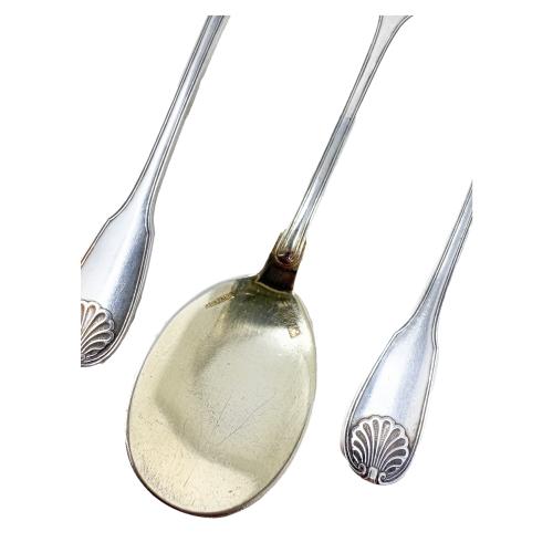 CONJUNTO DE CUBIERTOS DE SERVIR DE FINALES DEL S.XIX
