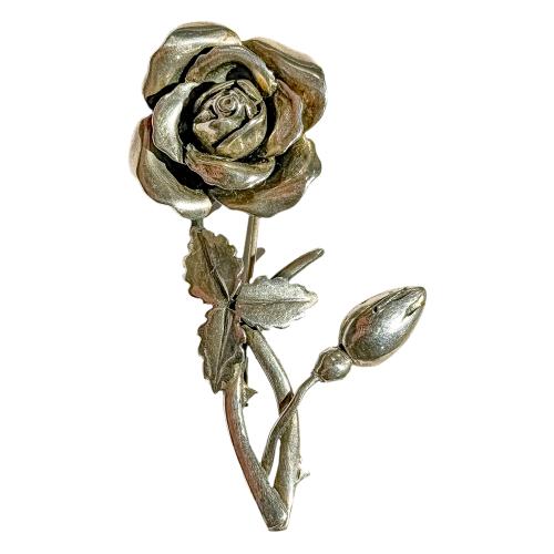 BROCHE ROSA DE PLATA