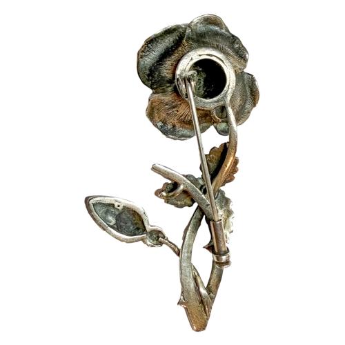 BROCHE ROSA DE PLATA
