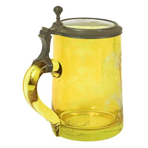 JARRA DE CERVEZA EN CRISTAL DE MEDIADOS DEL S.XX