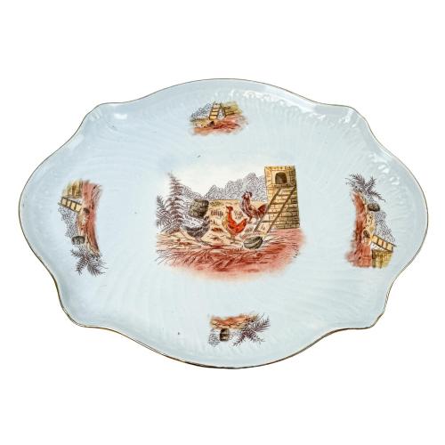 FUENTE Y HUEVERA DE PORCELANA FRANCESA DE PRINCIPIOS  S. XX