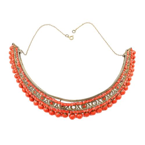 TIARA CON CORAL DEL S.XIX