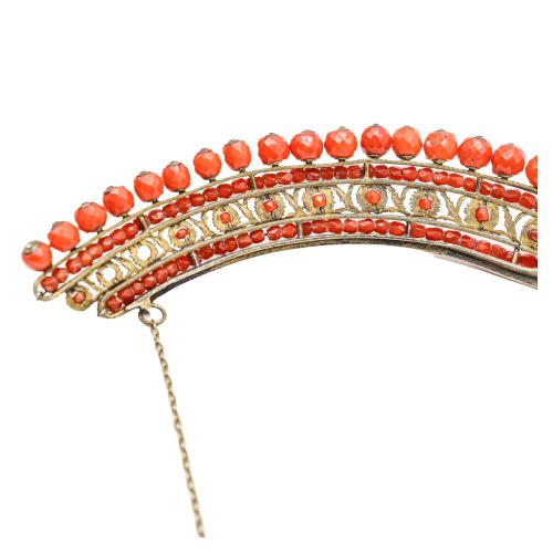 TIARA CON CORAL DEL S.XIX