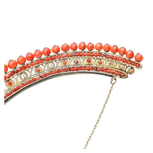 TIARA CON CORAL DEL S.XIX