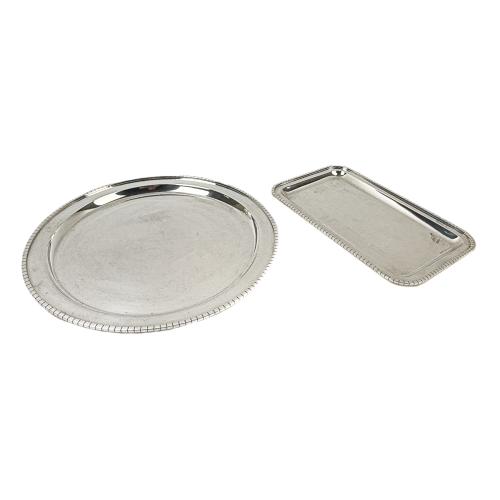 FUENTE  Y PEQUEÑA BANDEJA EN PLATA DEL ÚLTIMO TERCIO S.XX