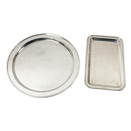 FUENTE  Y PEQUEÑA BANDEJA EN PLATA DEL ÚLTIMO TERCIO S.XX