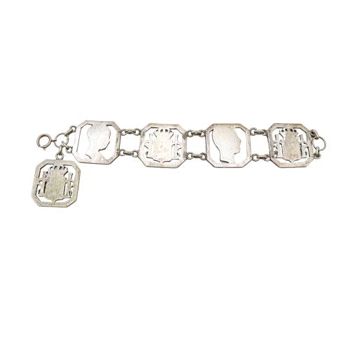 PULSERA DE PLATA DE MEDIADOS S.XX