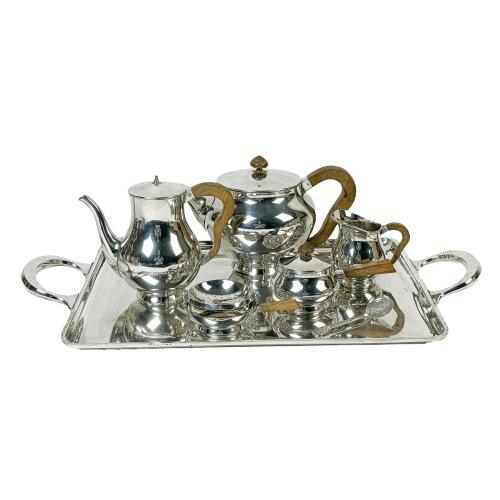 JUEGO DE CAFÉ Y TE  DE PLATA DE LOA AÑOS 60/70