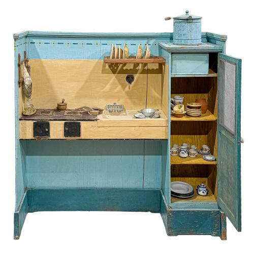 COCINA Y MENAJE DE JUGUETE DE MEDIADOS DEL S.XX
