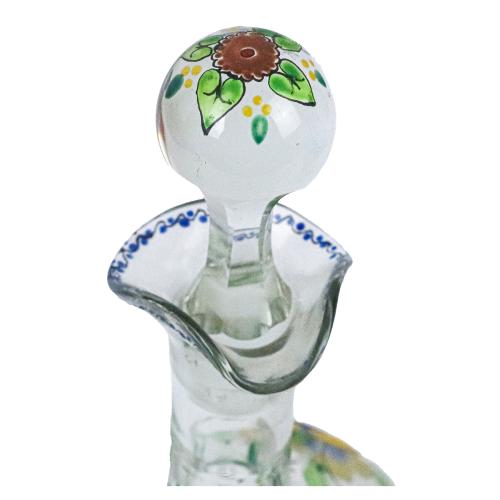 BOTELLA DE CRISTAL ESMALTADO, AÑOS 40