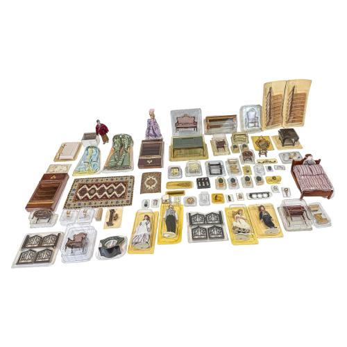 GRAN CONJUNTO DE MUEBLES PARA CASA DE MUÑECAS