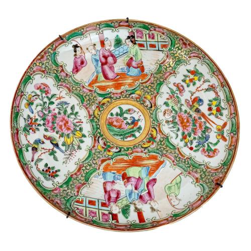 PLATO EN PORCELANA DE CANTÓN S.XIX