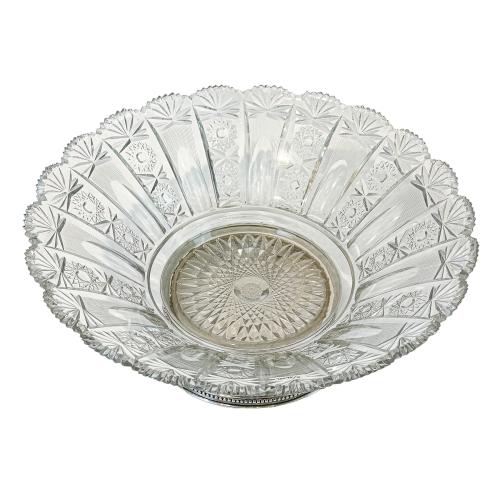 CENTRO DE CRISTAL Y PLATA DE MEDIADOS DEL SIGLO XX