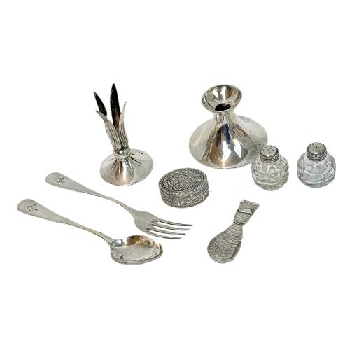 LOTE VARIADO EN PLATA DE MEDIADOS DE SIGLO XX