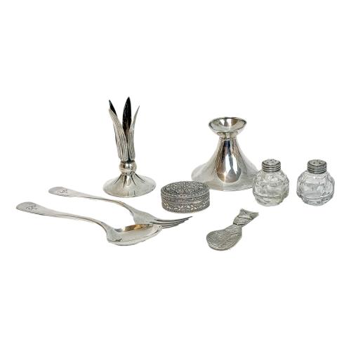 LOTE VARIADO EN PLATA DE MEDIADOS DE SIGLO XX